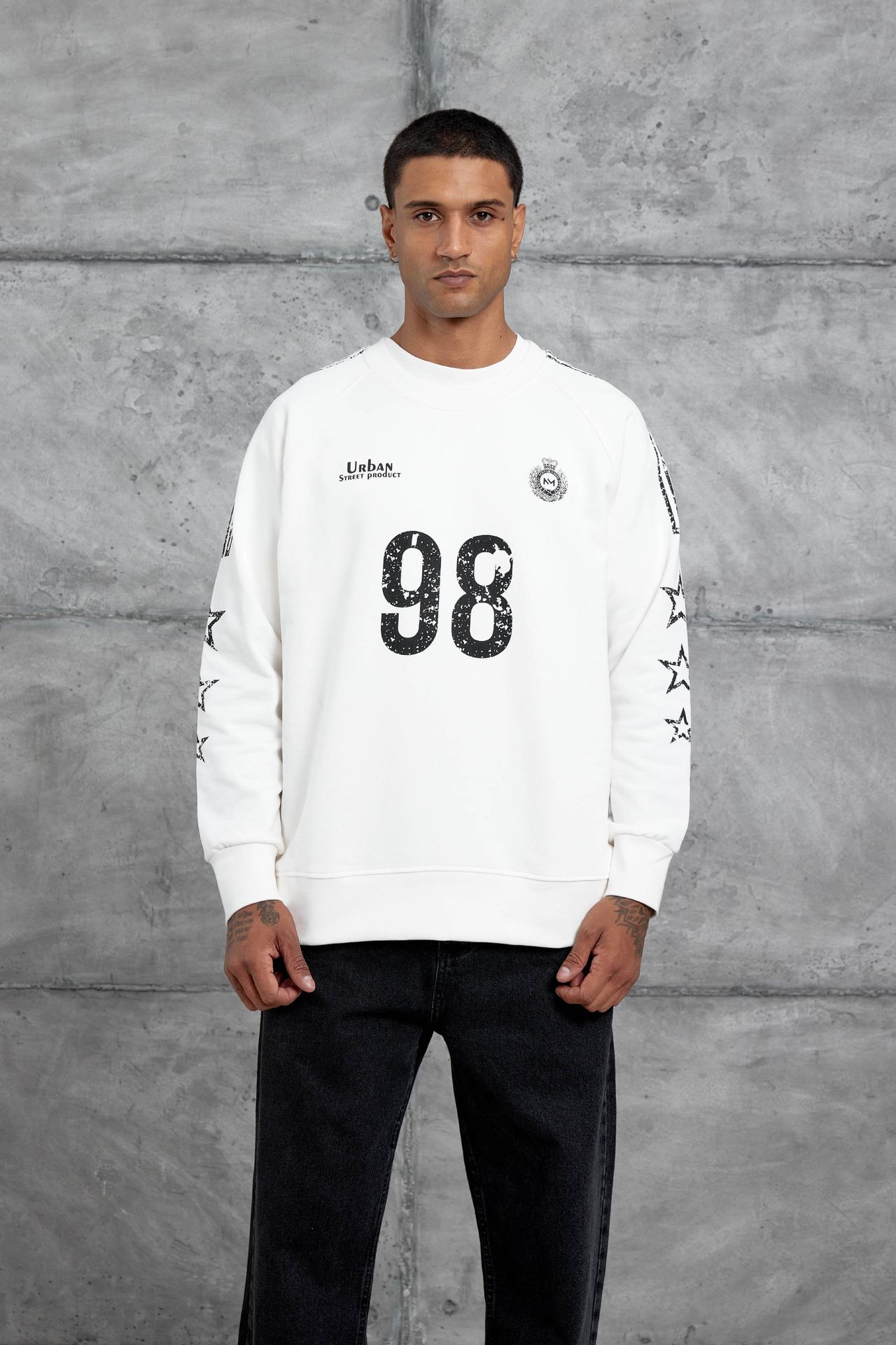 NOMARC Rahat Bisiklet Yaka Uzun Kollu Sweatshirt 1