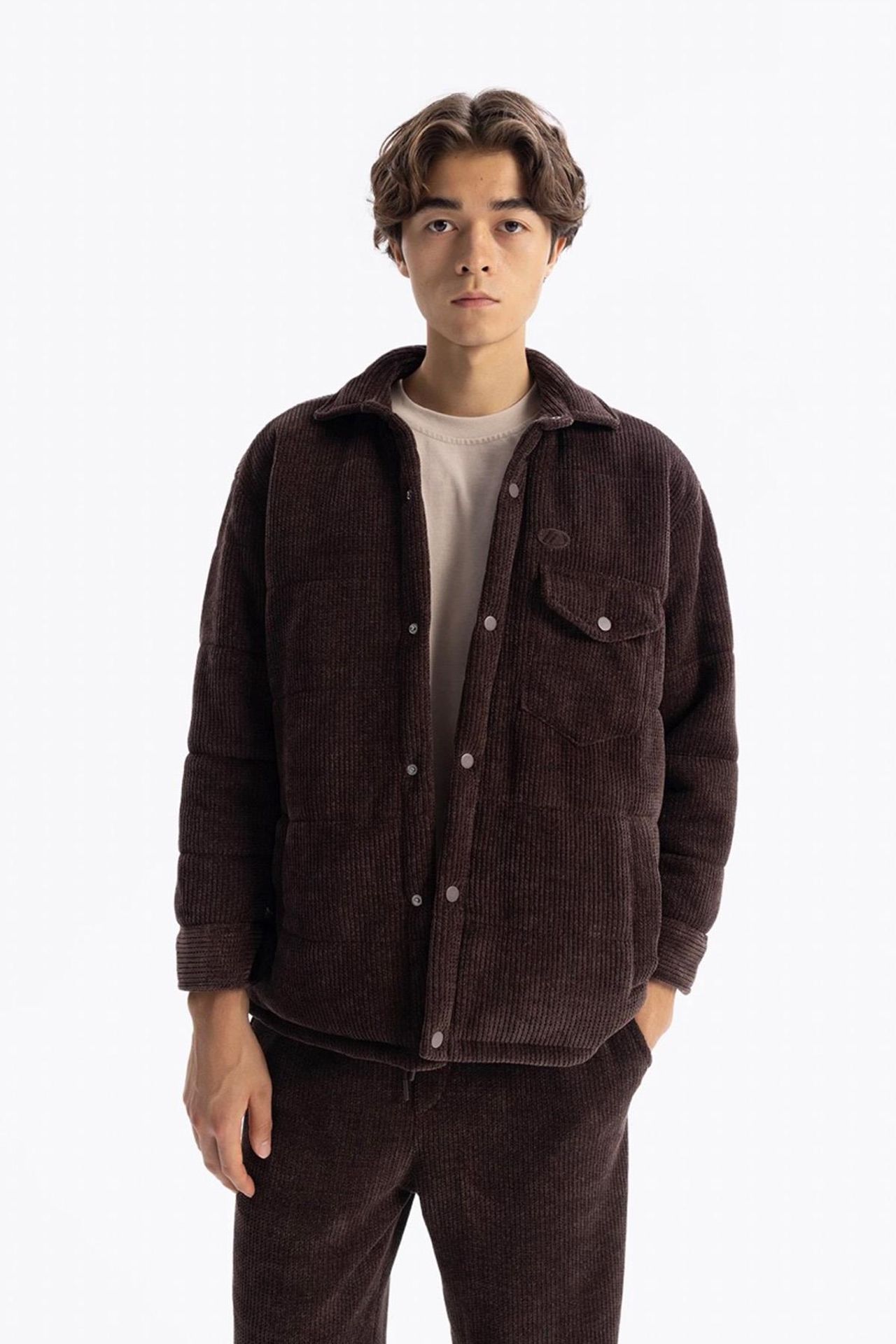 GIESTO Erkek Dokulu Çıtçıtlı Overshirt Gömlek 2