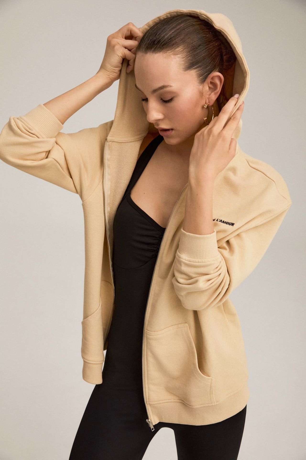 GRIMELANGE Oversized Hooded Zipper Sweatshirt 4