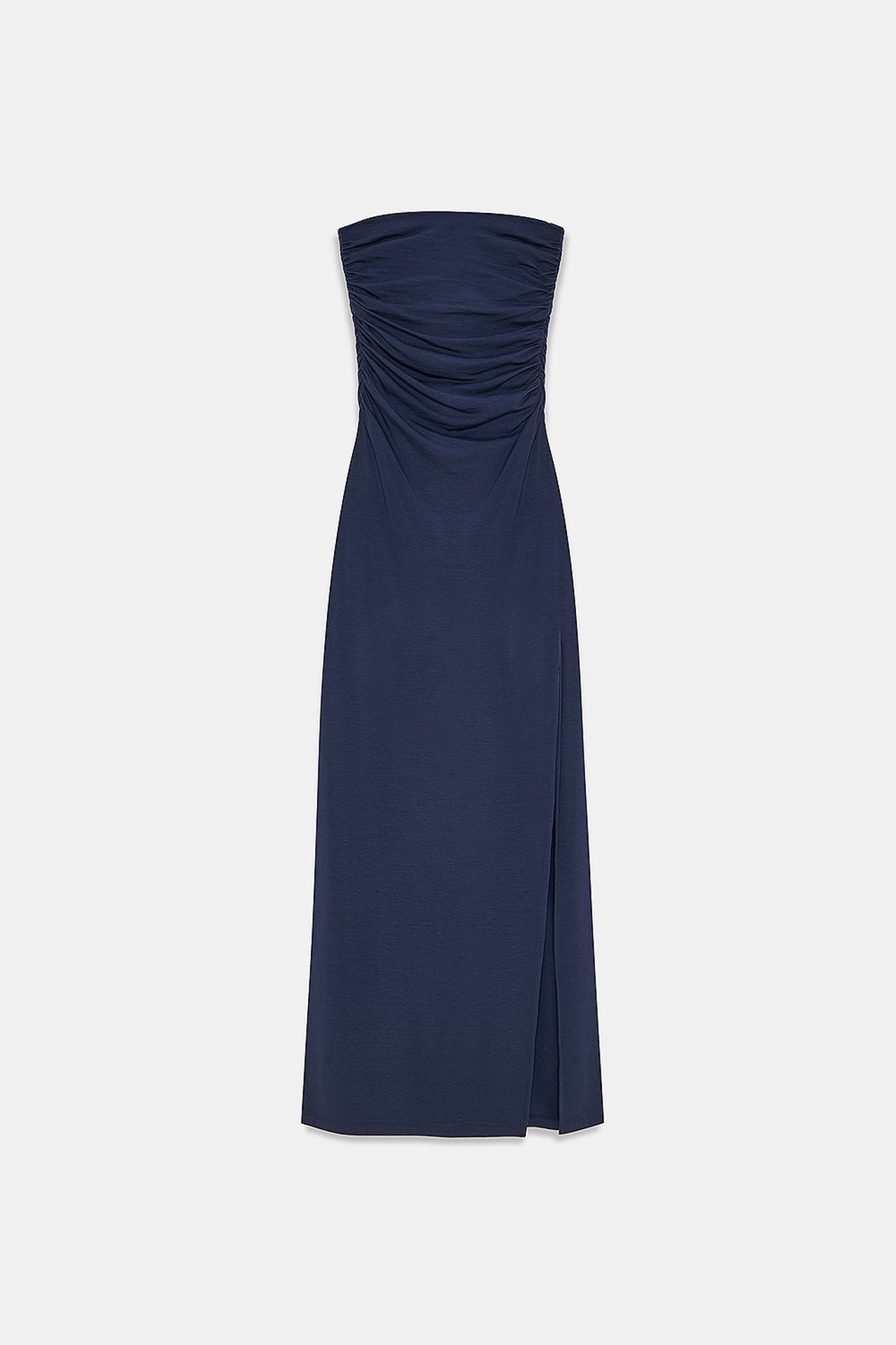 DILVIN Strapless Bodycon Maxi Dress With Slit