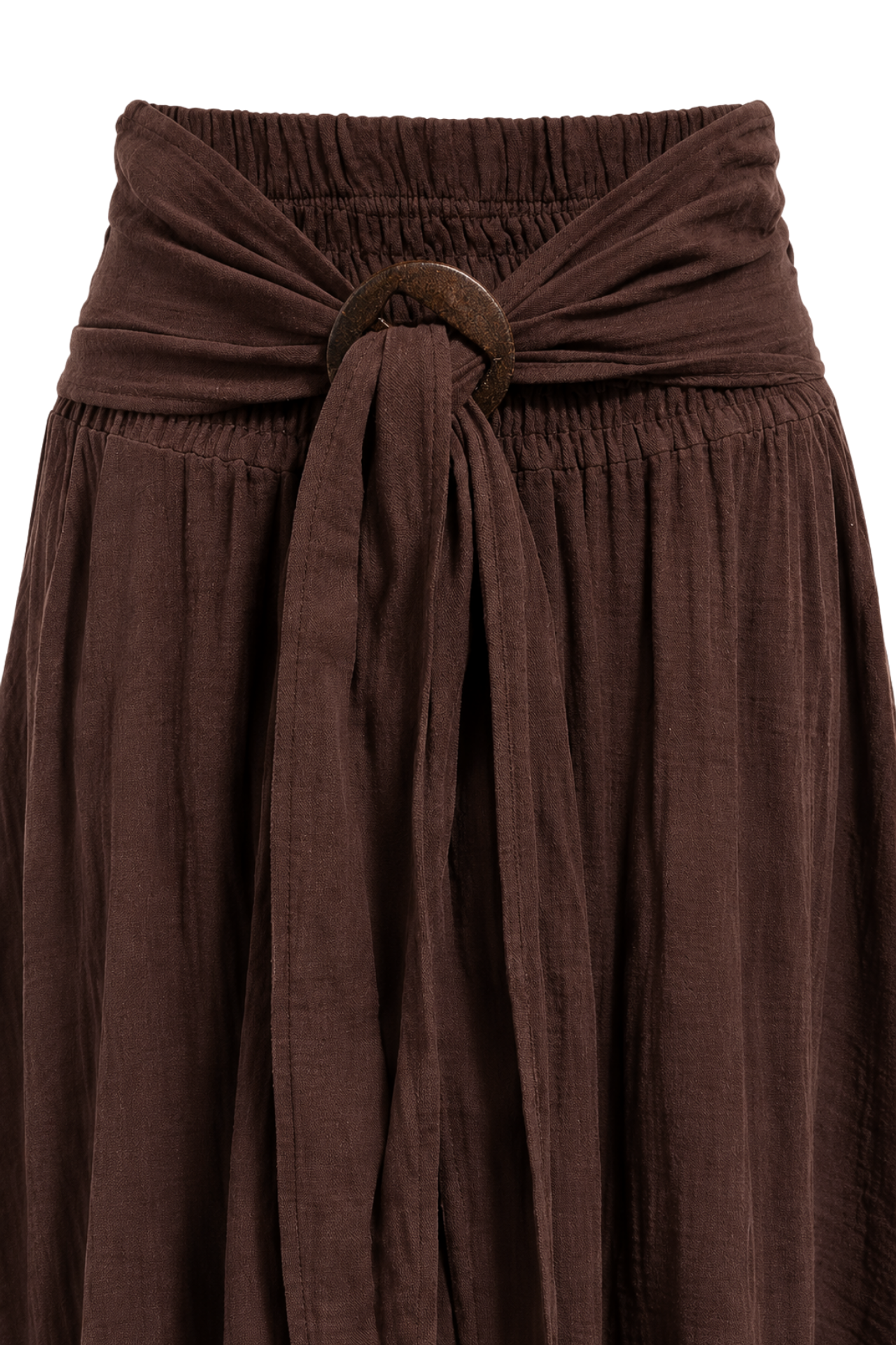 MIXRAY High-Waist Belted A-Line Maxi Skirt 2