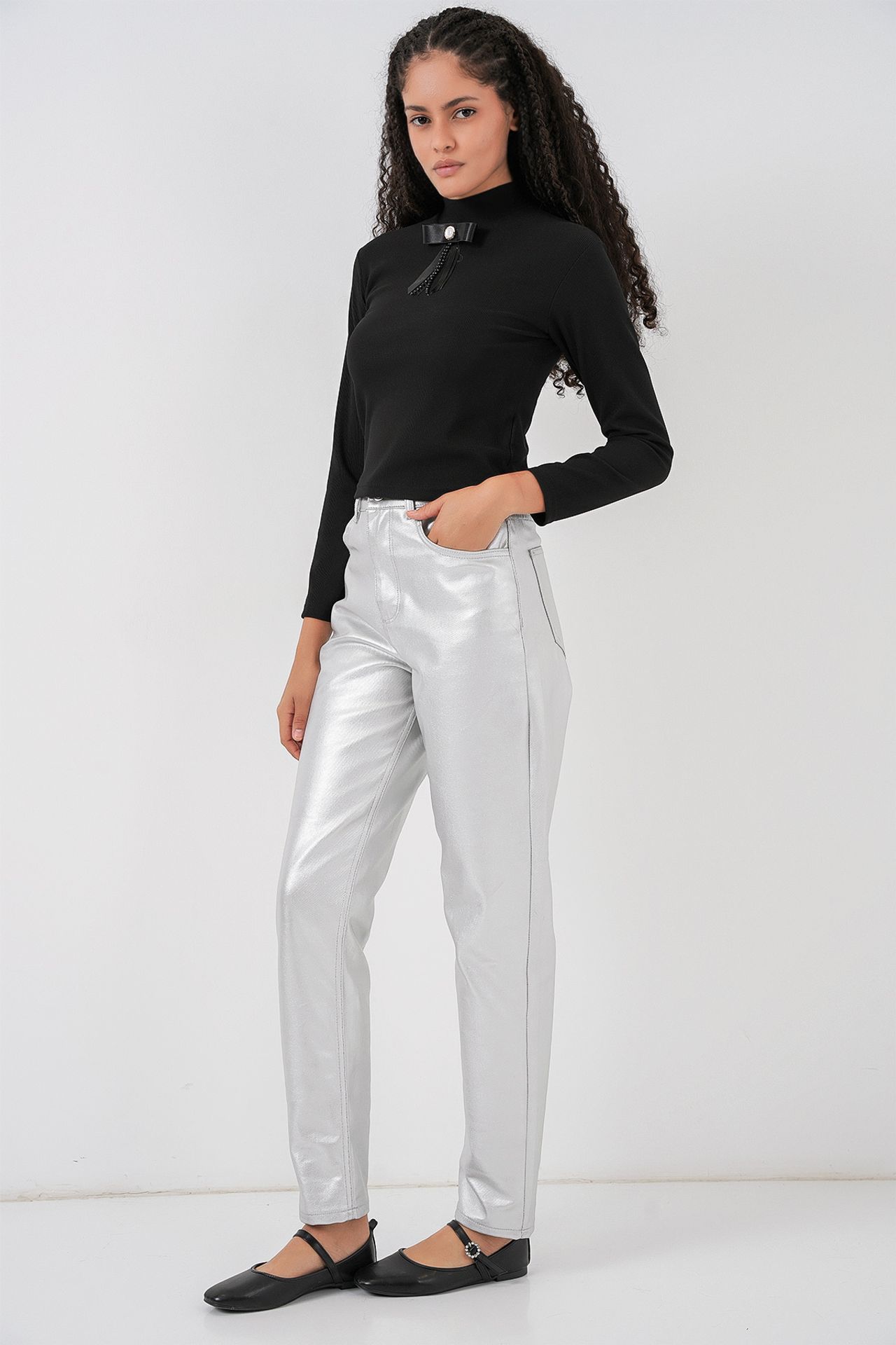 BDART High Waist Straight Leg Denim Pants 4