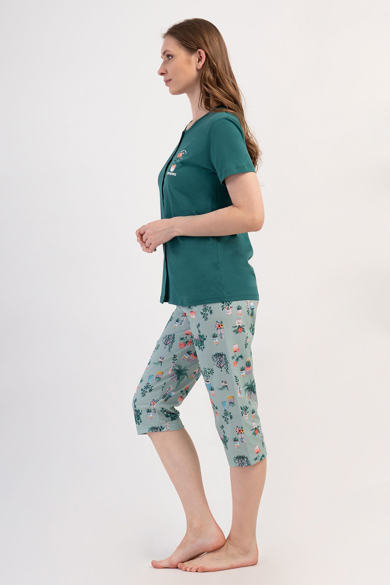 YAKE Bisiklet Yaka Pijama Alt Üst Takım 3