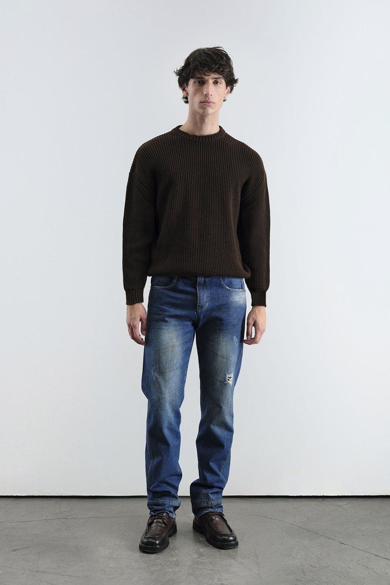 GIESTO Comfort Fit Ribbed Crew Neck Sweater 1