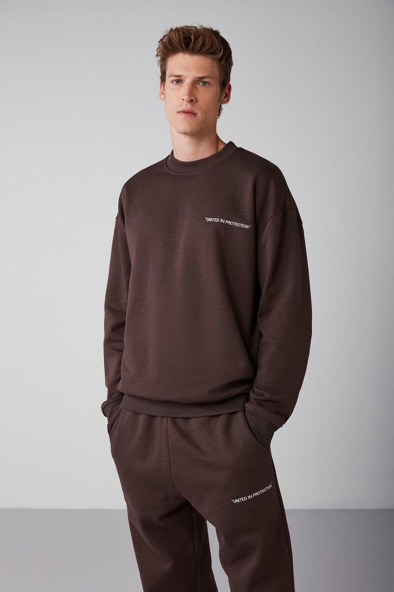 GRIMELANGE Bol Kesim Bisiklet Yaka Sweatshirt 1