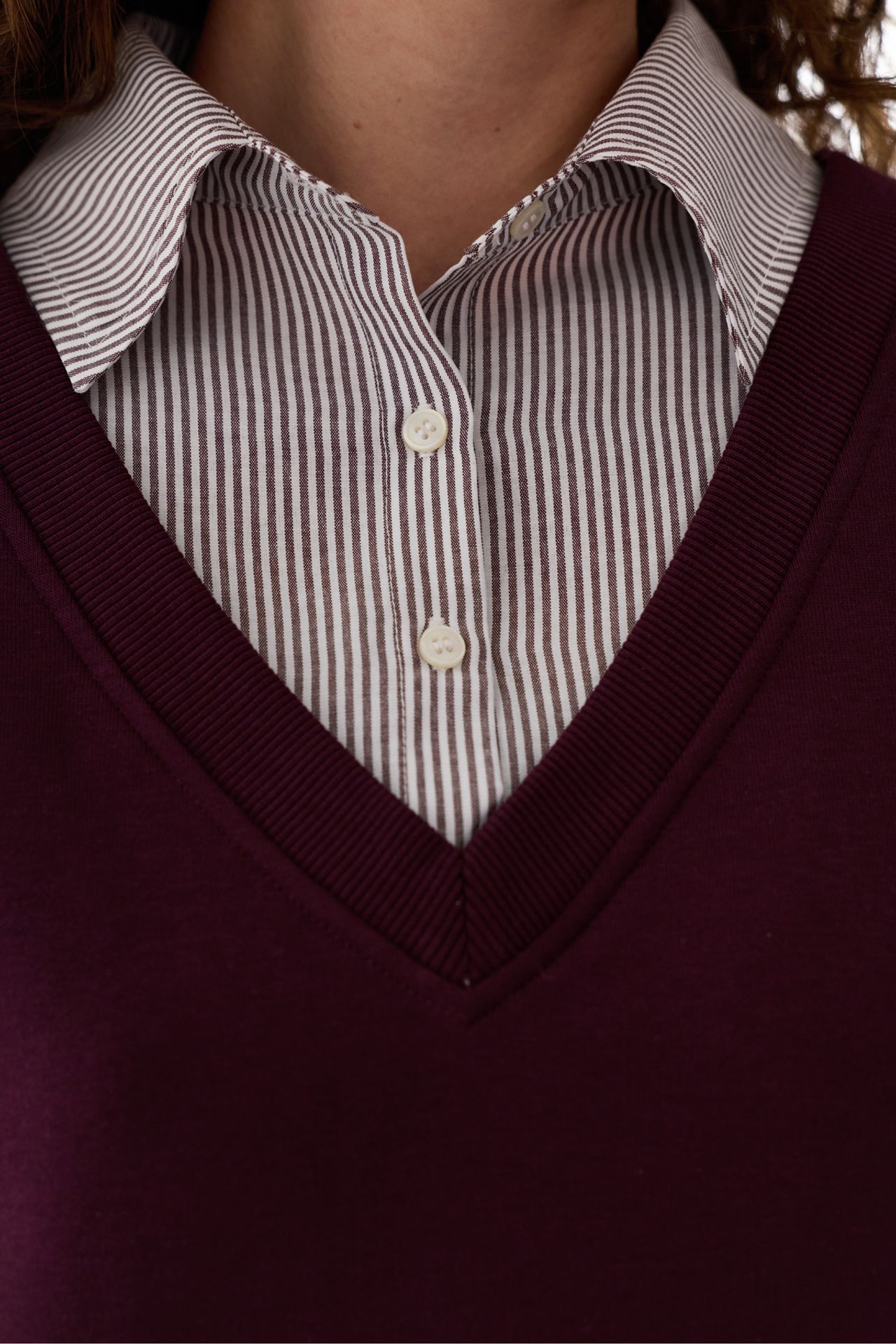 PENTI Shirt Layered Polo Collar Sweatshirt 3