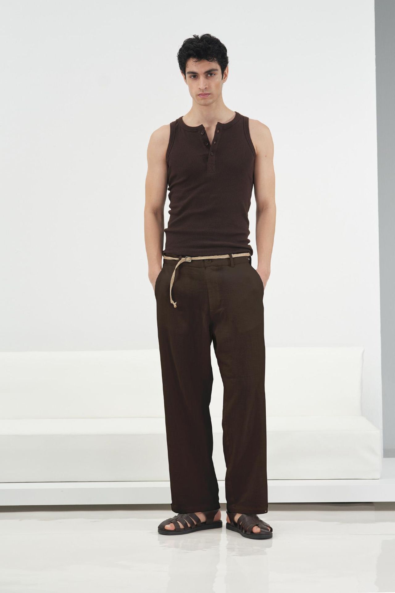GIESTO Men's Cotton Linen Suit Pants 3