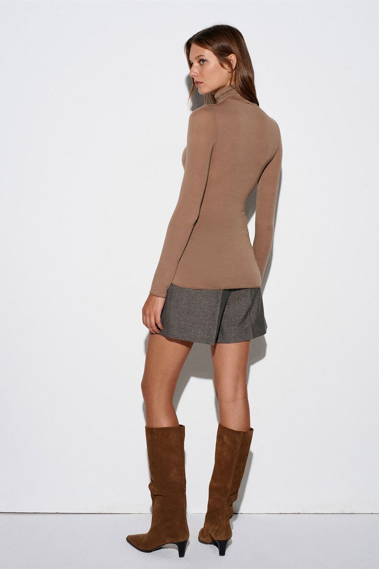 DILVIN Slim Fit Turtleneck Jersey Blouse 2