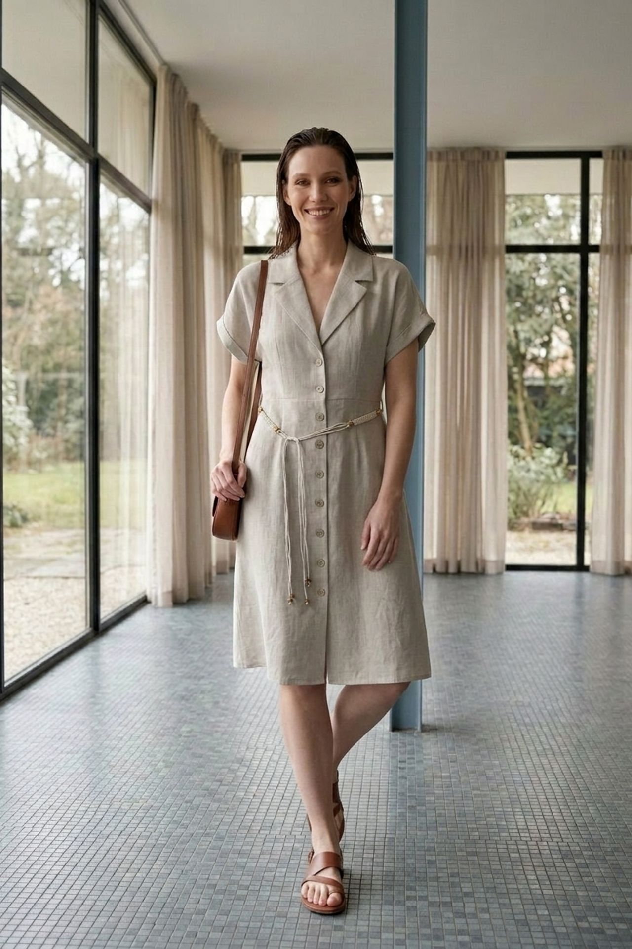 MY FASHION Cotton Poplin Mini Shirt Dress 2