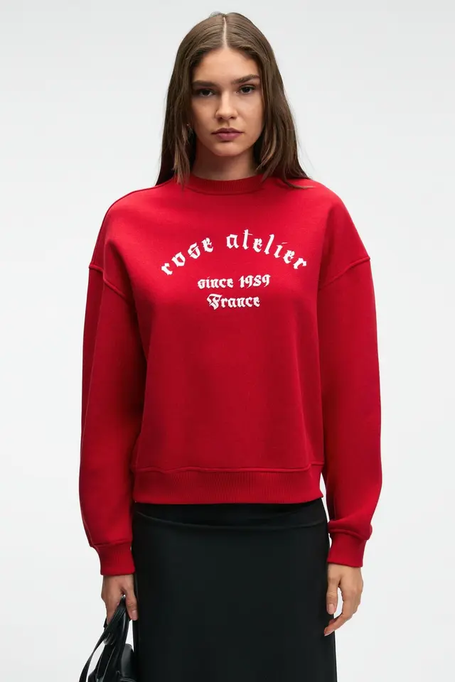 GRIMELANGE Printed Crew Neck Sweatshirt