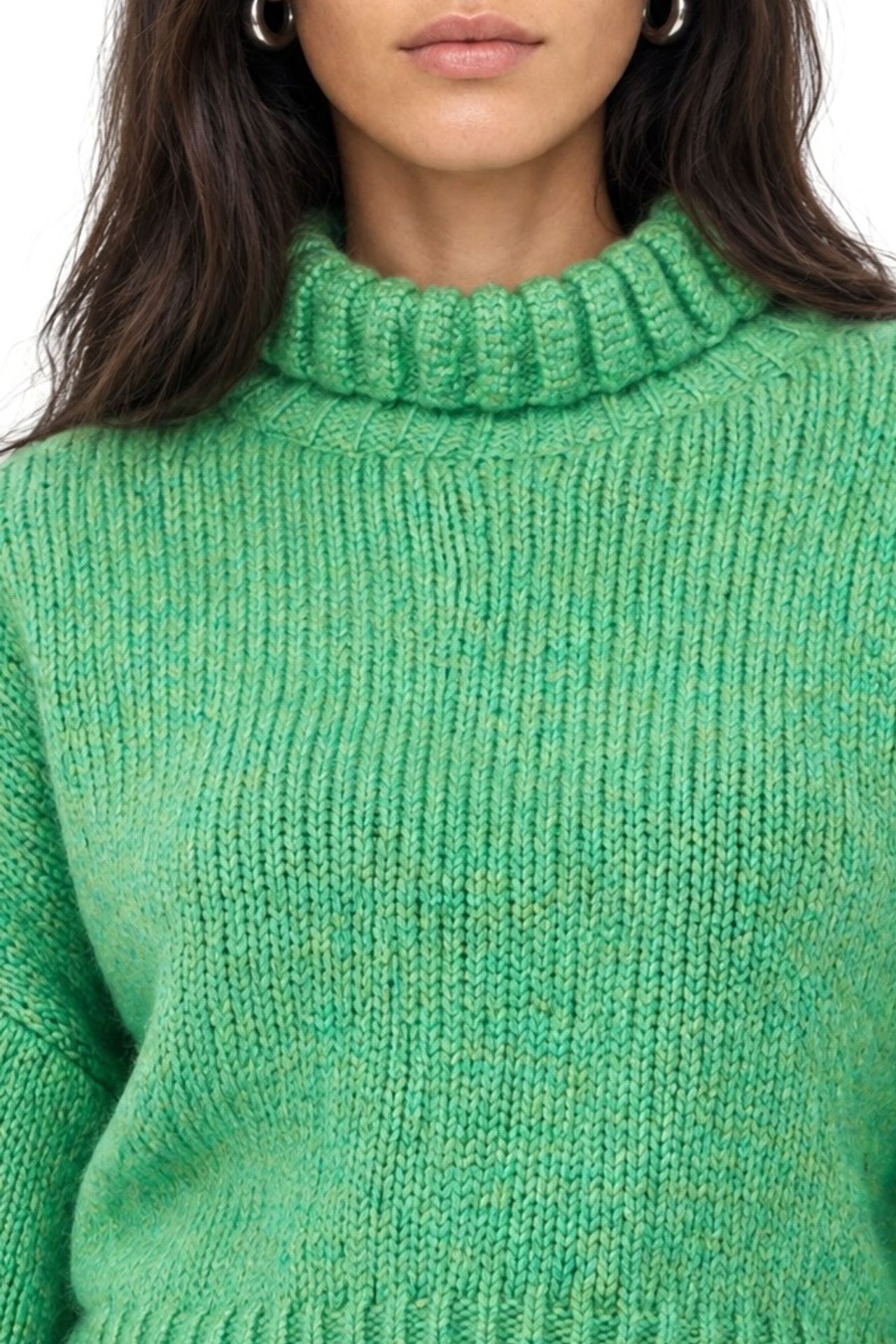 Mixray Thick Turtleneck Textured Crop Sweater 4