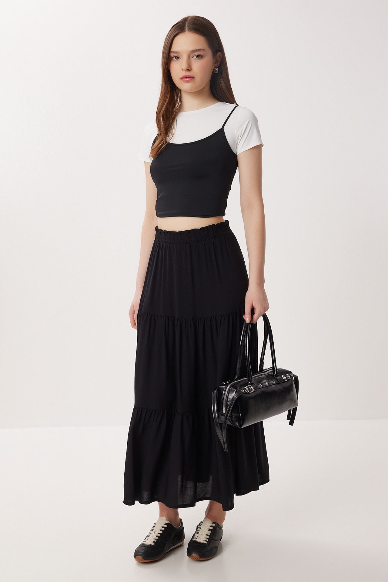 ISTANBUL High Waist A-Line Maxi Skirt 2