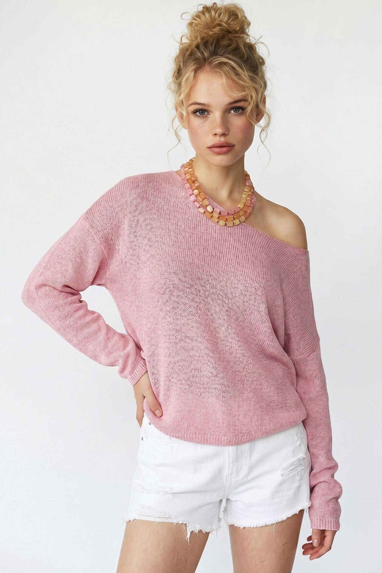 MIXRAY Oversized Boat Neck Knit Sweater 4