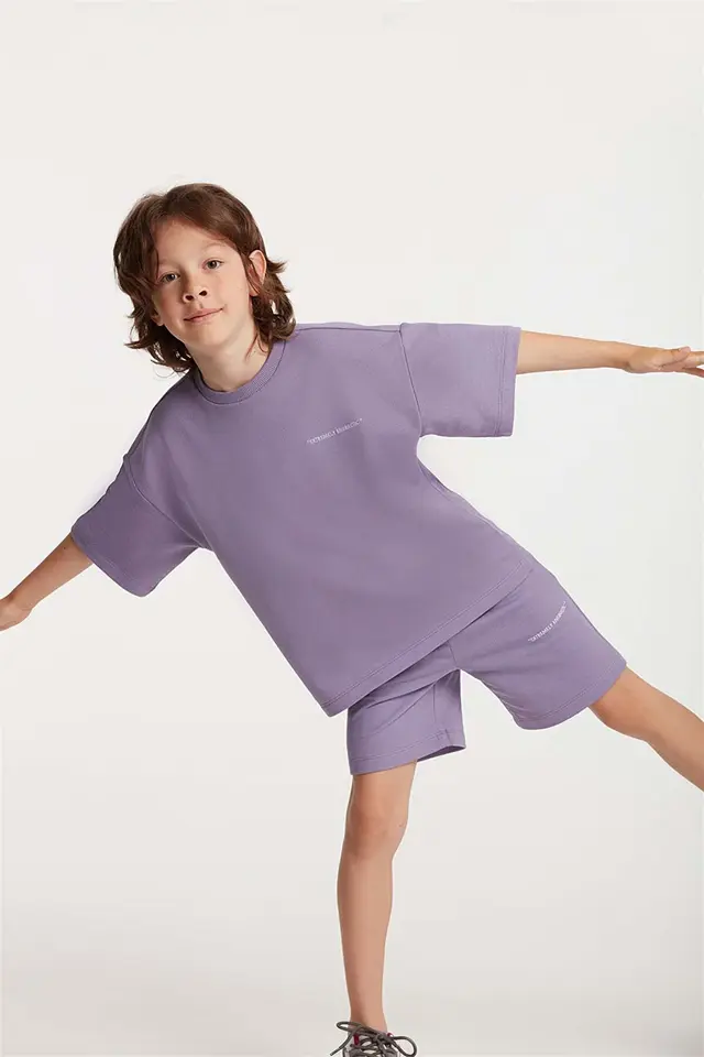 GRIMELANGE Short Sleeve Crew Neck Short Set