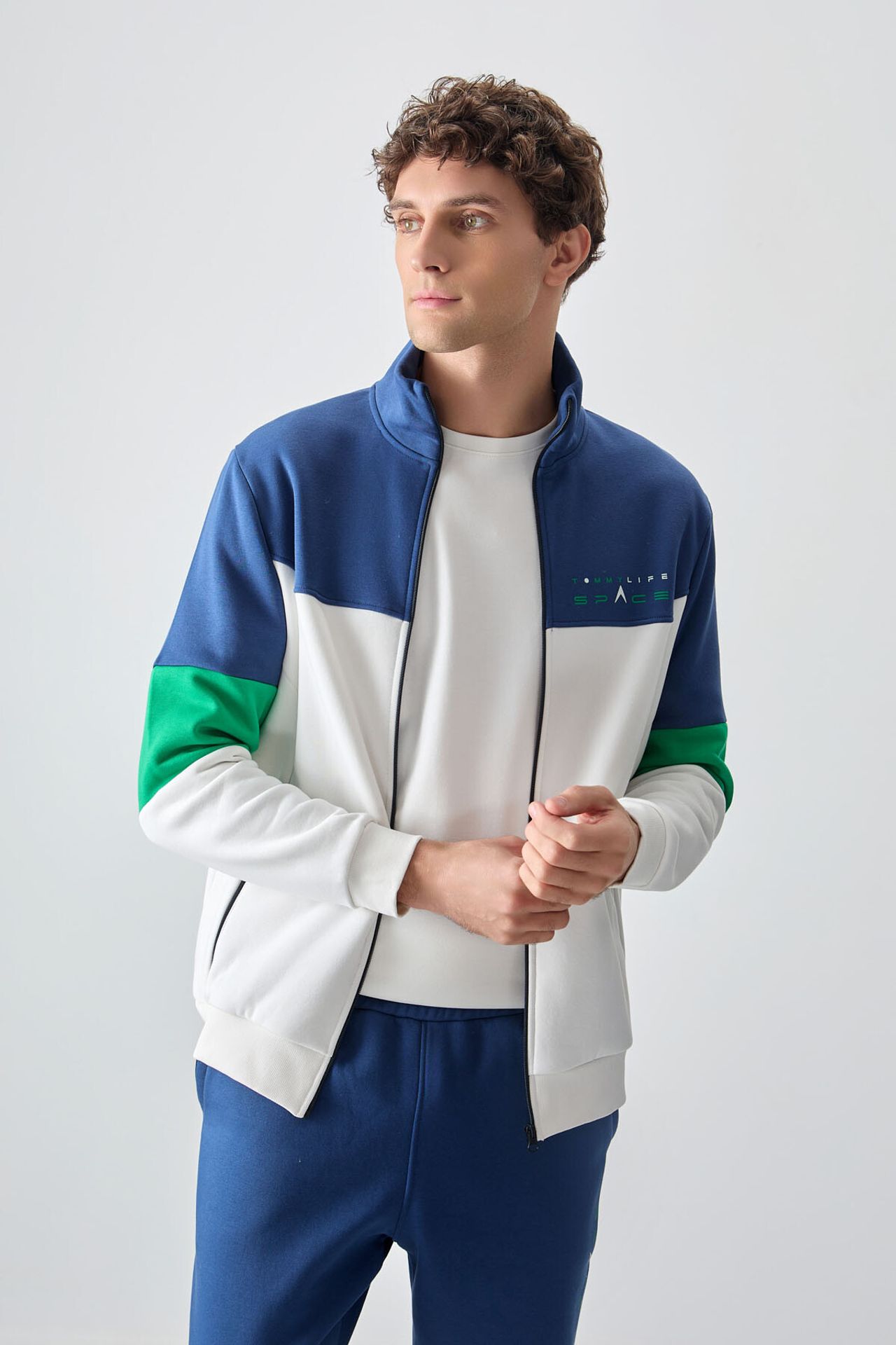 TOMMY Men's Color-Blocked Zip Sweatshirt And Pants Set 4