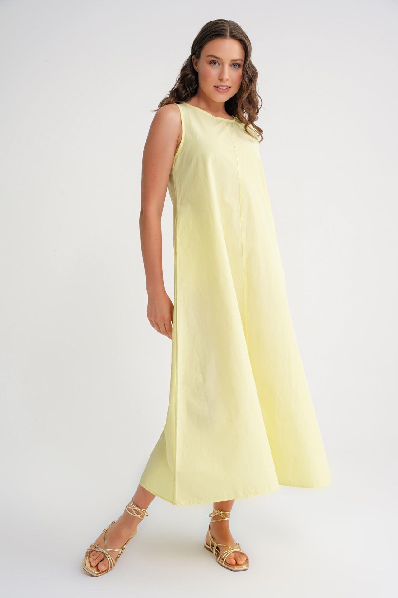 MIXRAY Maxi poplin dress with pockets 1