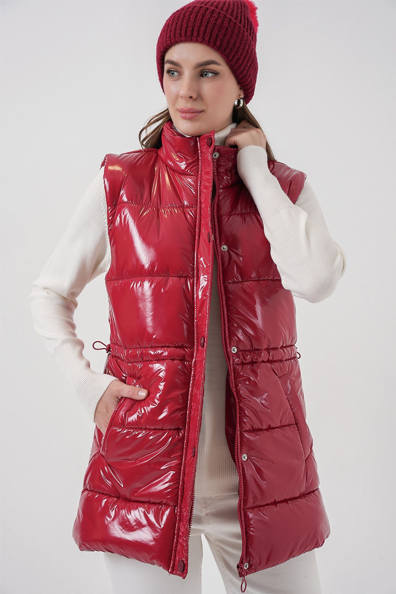 BDART Shiny Zippered Puffer Vest 3