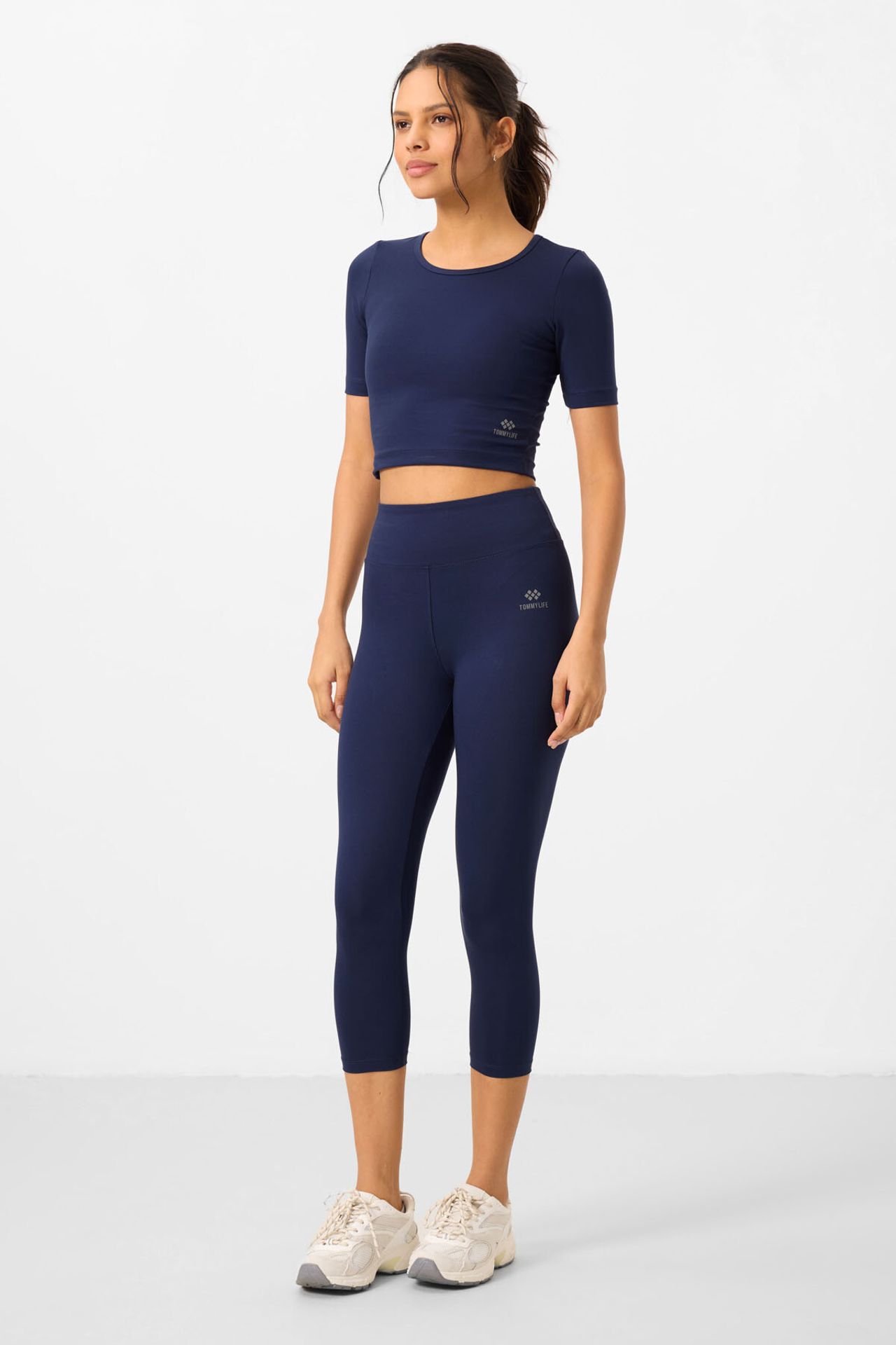 TOMMY Cotton Elastane Capri T-Shirt and Leggings Set 1