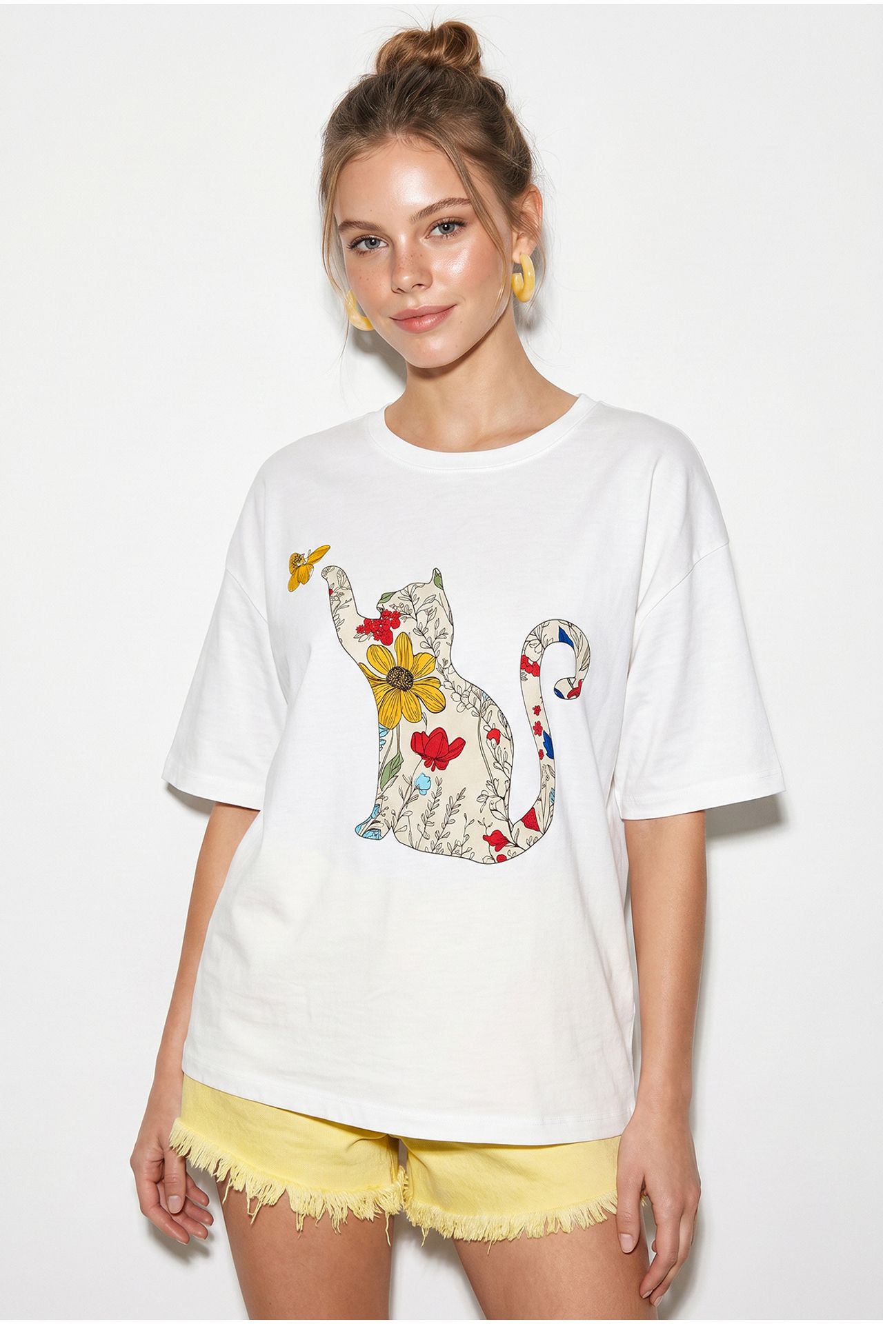 LUCCI Oversized Printed Cotton T-Shirt 2
