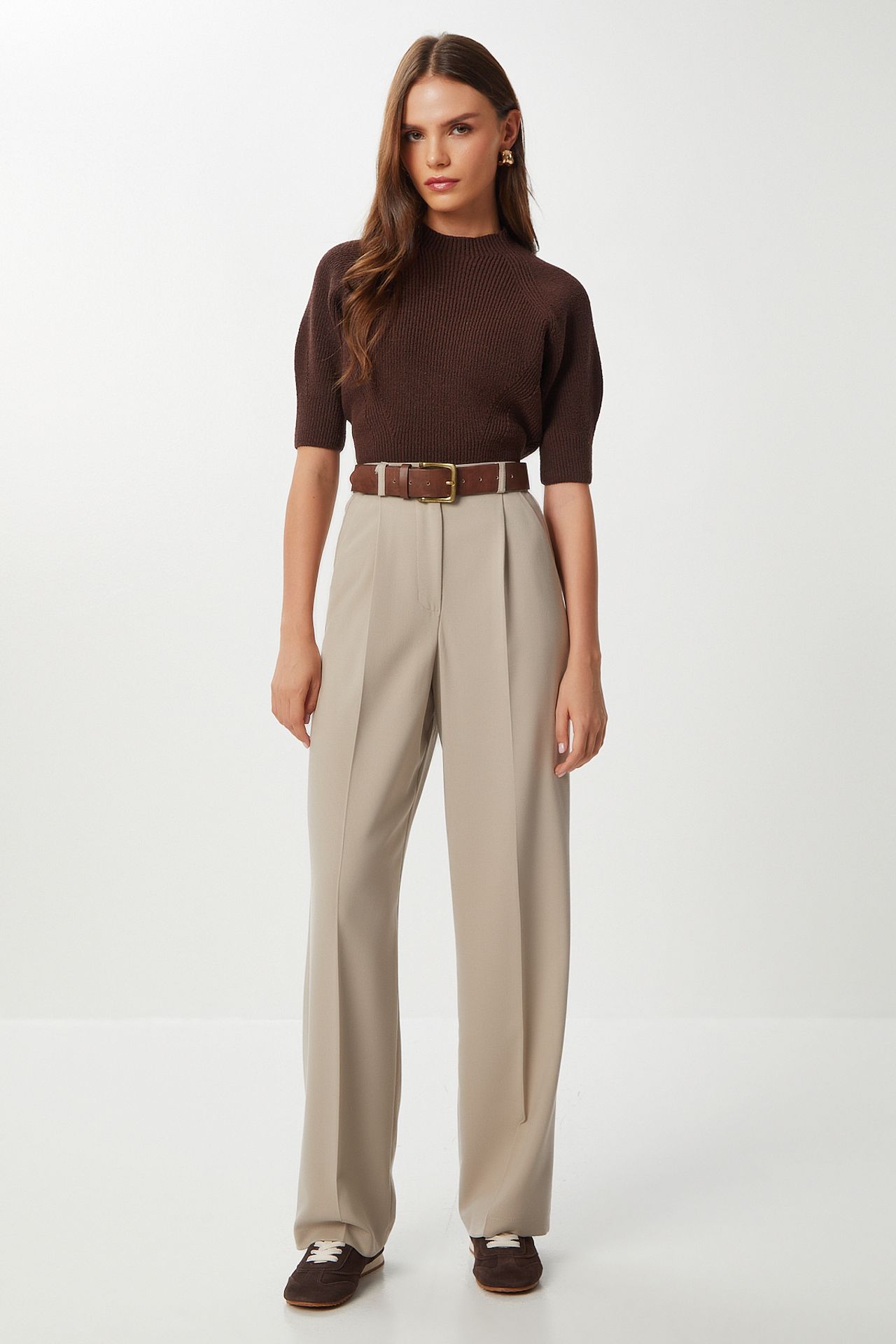 ISTANBUL Pleated Straight Leg Pants 2