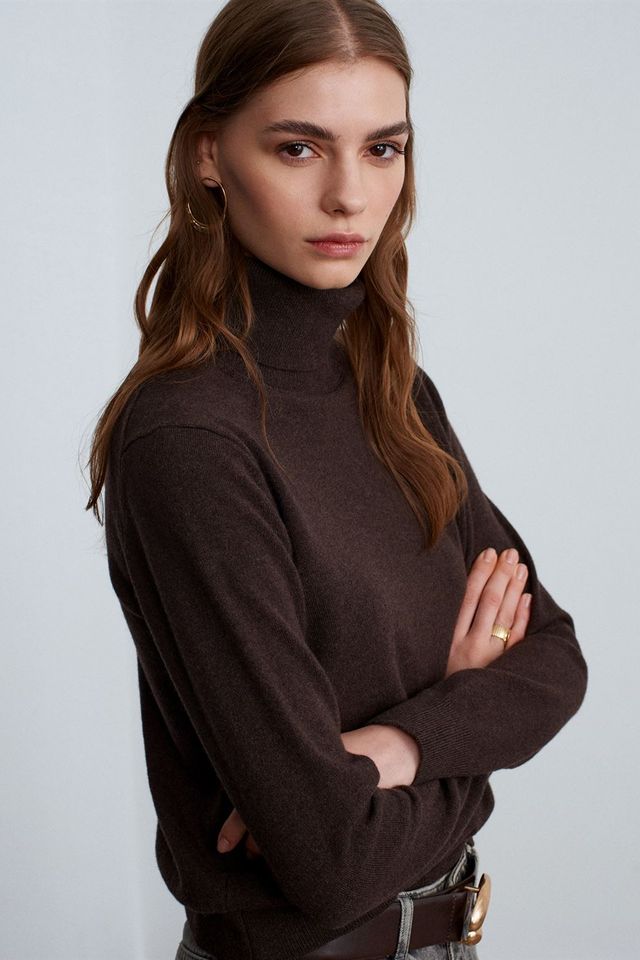 DILVIN Women's Cashmere Turtleneck Sweater
