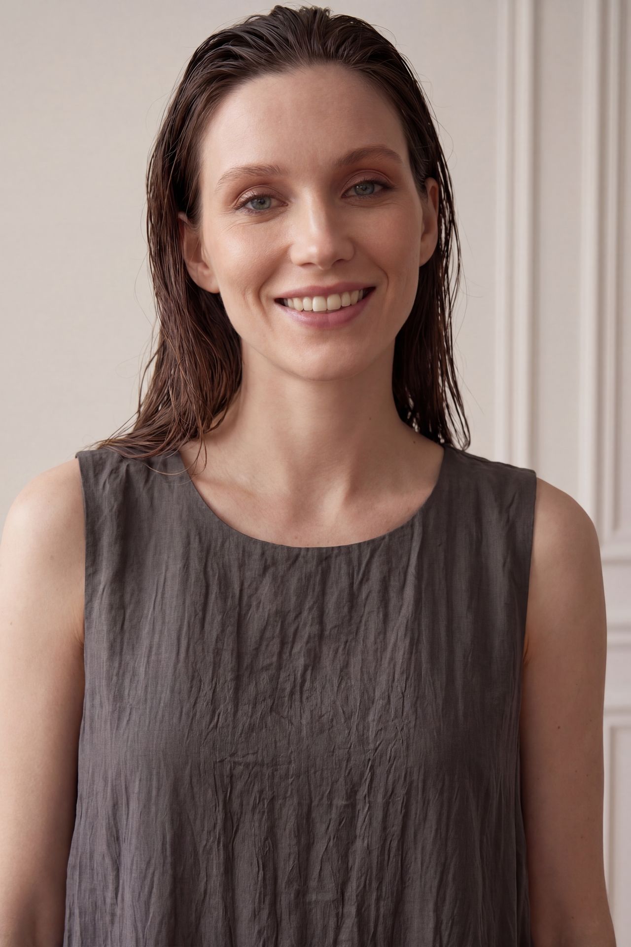 MY FASHION Loose Mini Dress in Textured Lyocell 5
