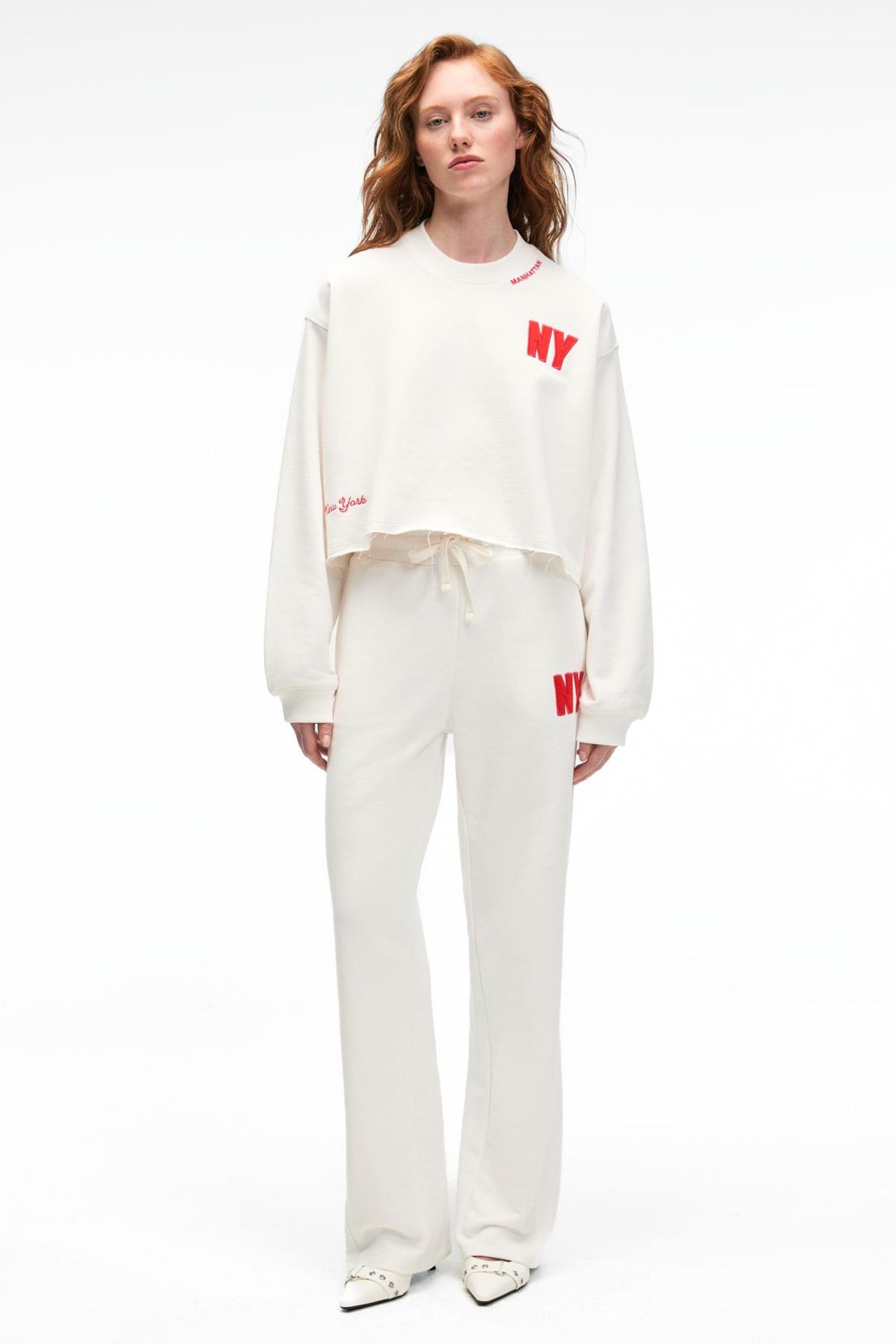 GRIMELANGE Wide Leg Text Print Joggers 2