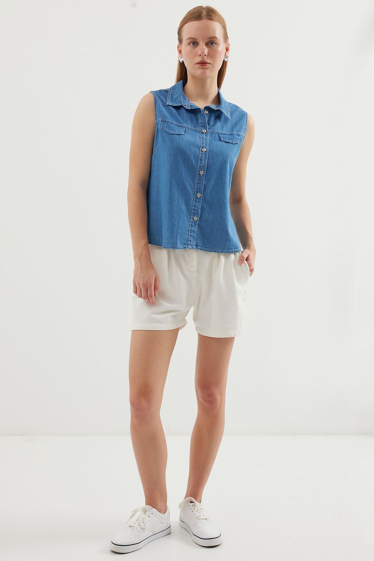 BDART Sleeveless Cotton Denim Shirt