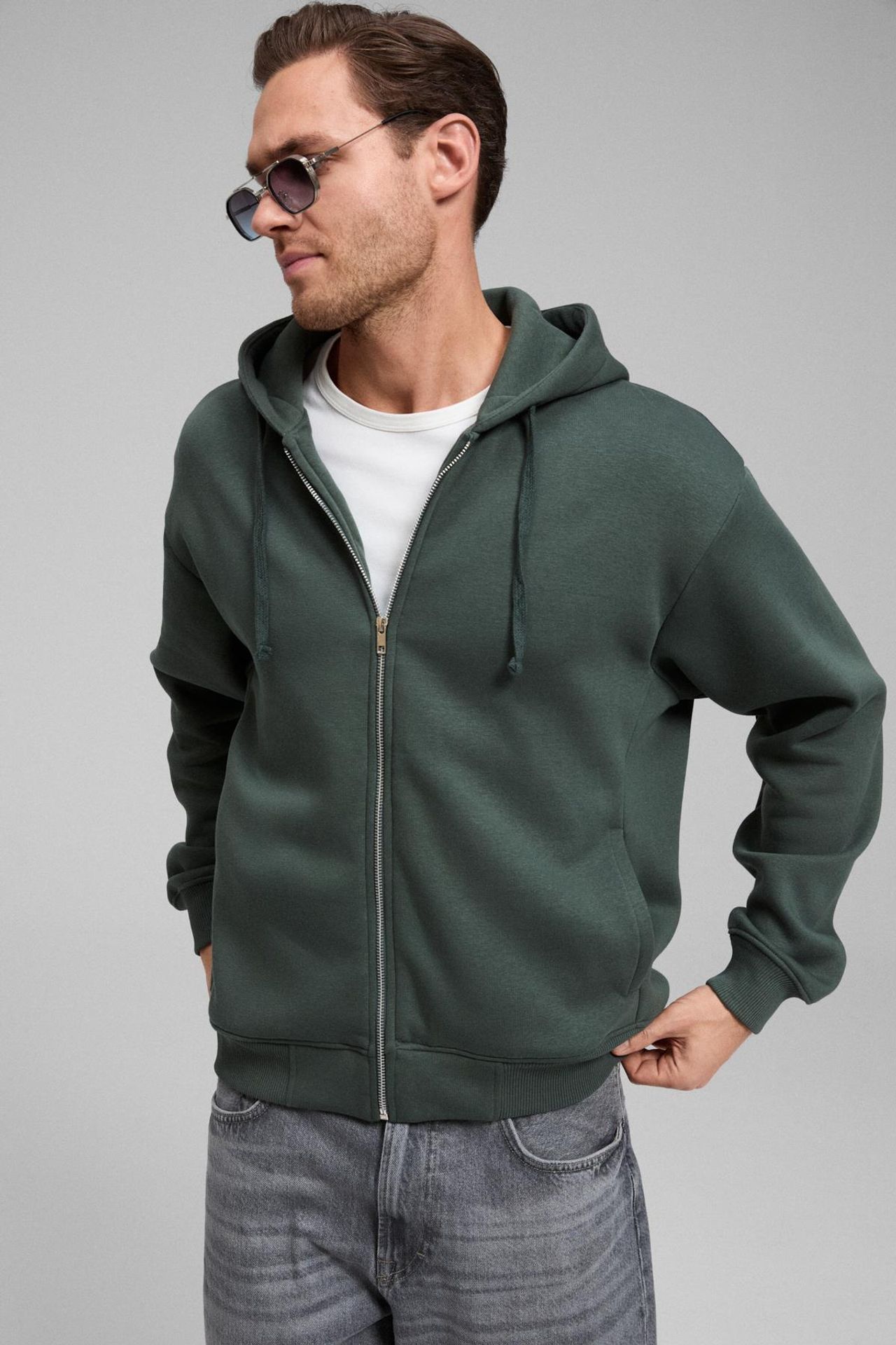 GRIMELANGE Oversized Hooded Zip Sweatshirt 3