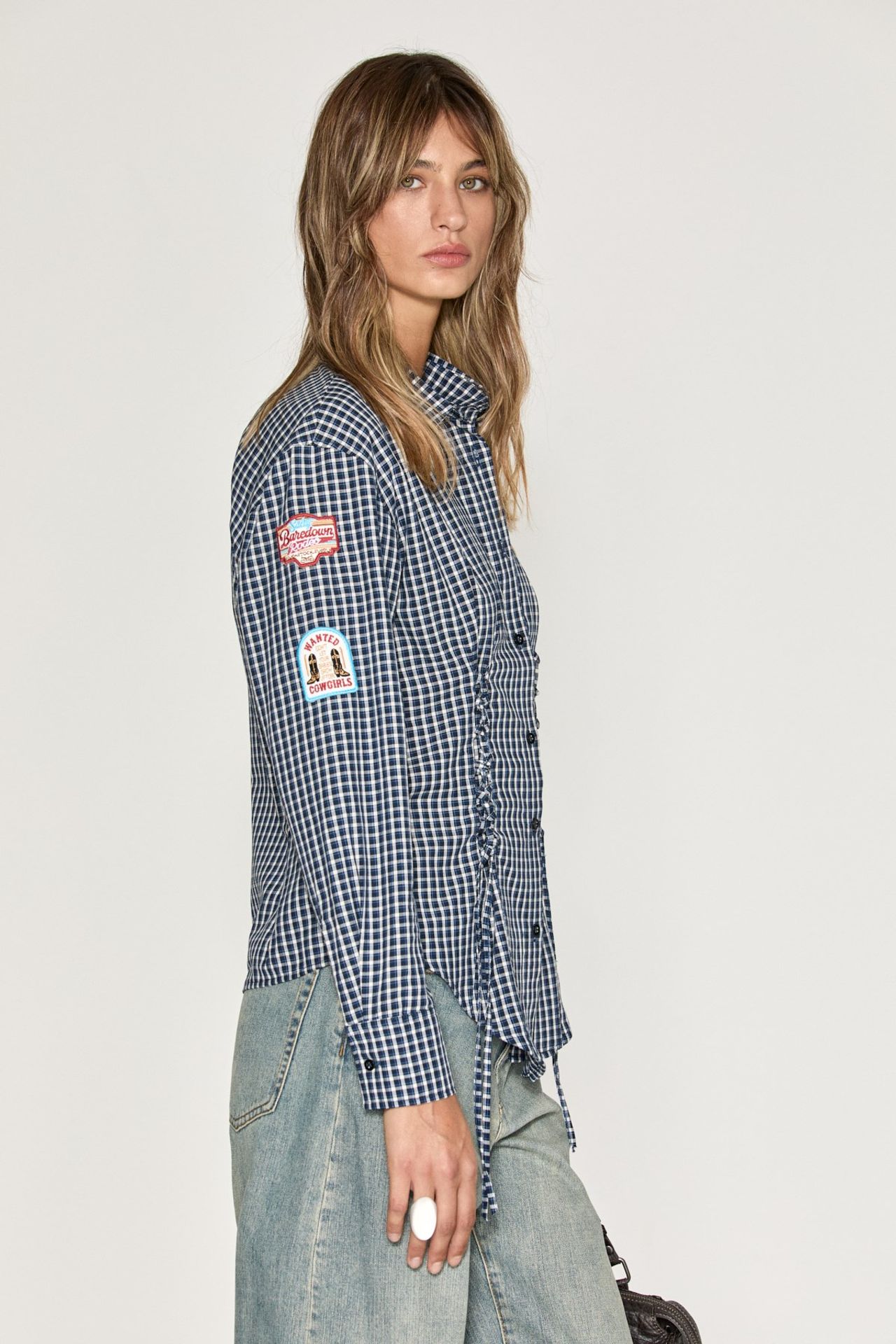 GRIMELANGE Plaid Shirt Collar Shirt 6