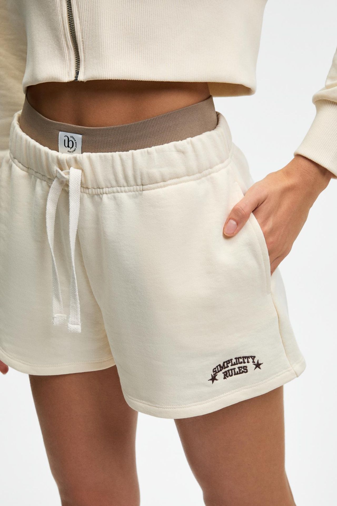 GRIMELANGE Embroidered High Waist Sweat Shorts 4