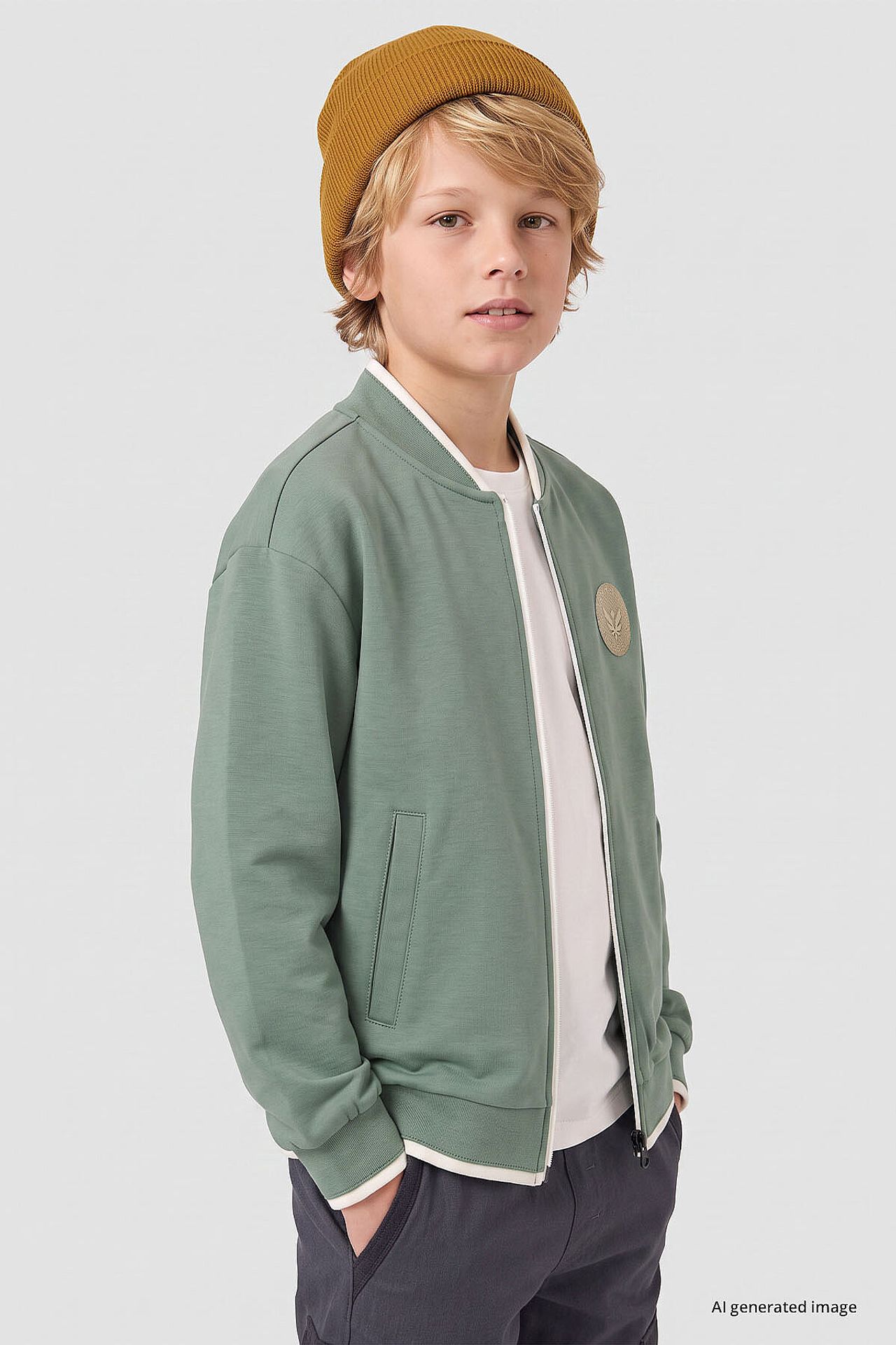 TOMMY Youth Zip Crew Neck Sweatshirt 4