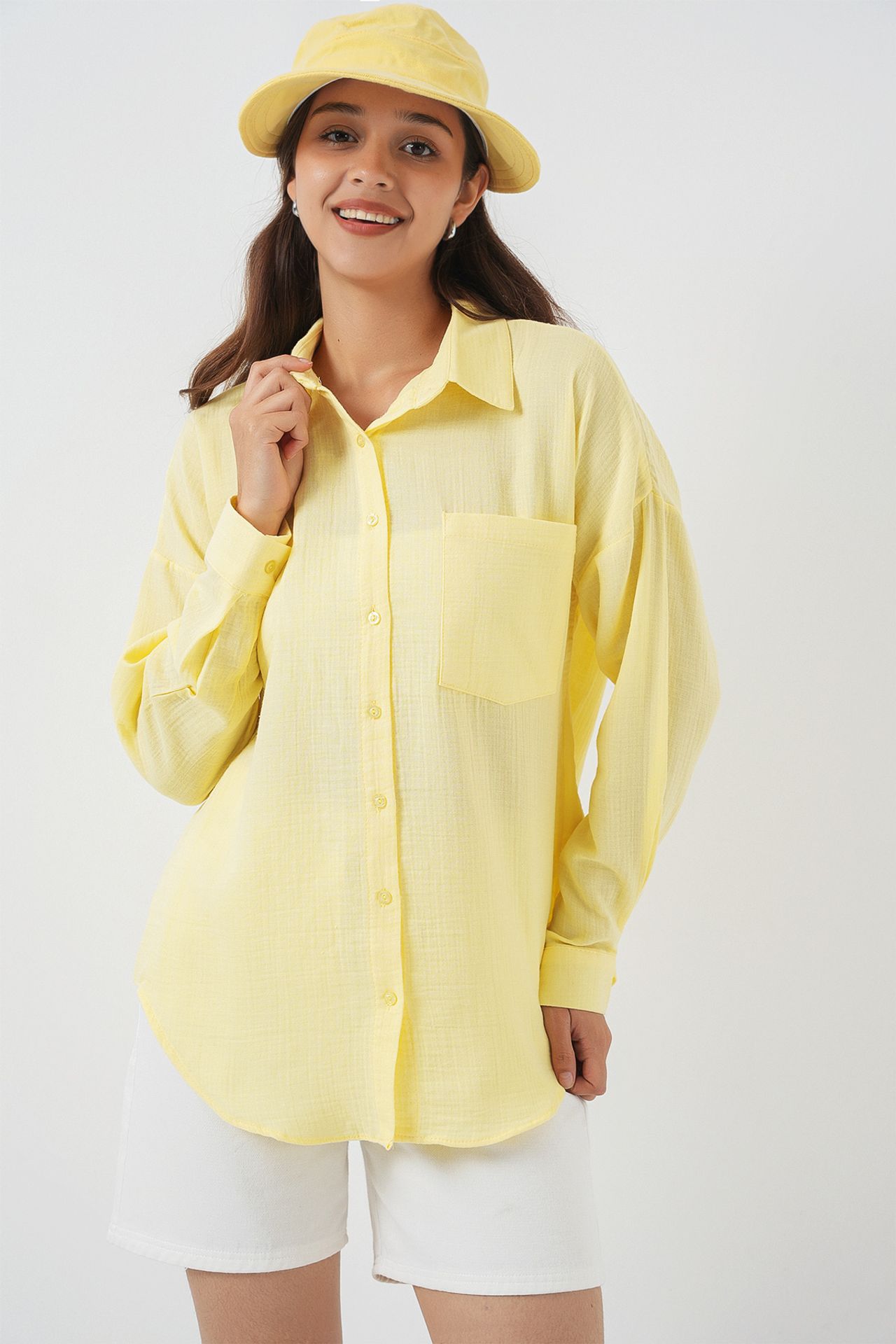BDART Linen Blended Shirt with Button Closure
