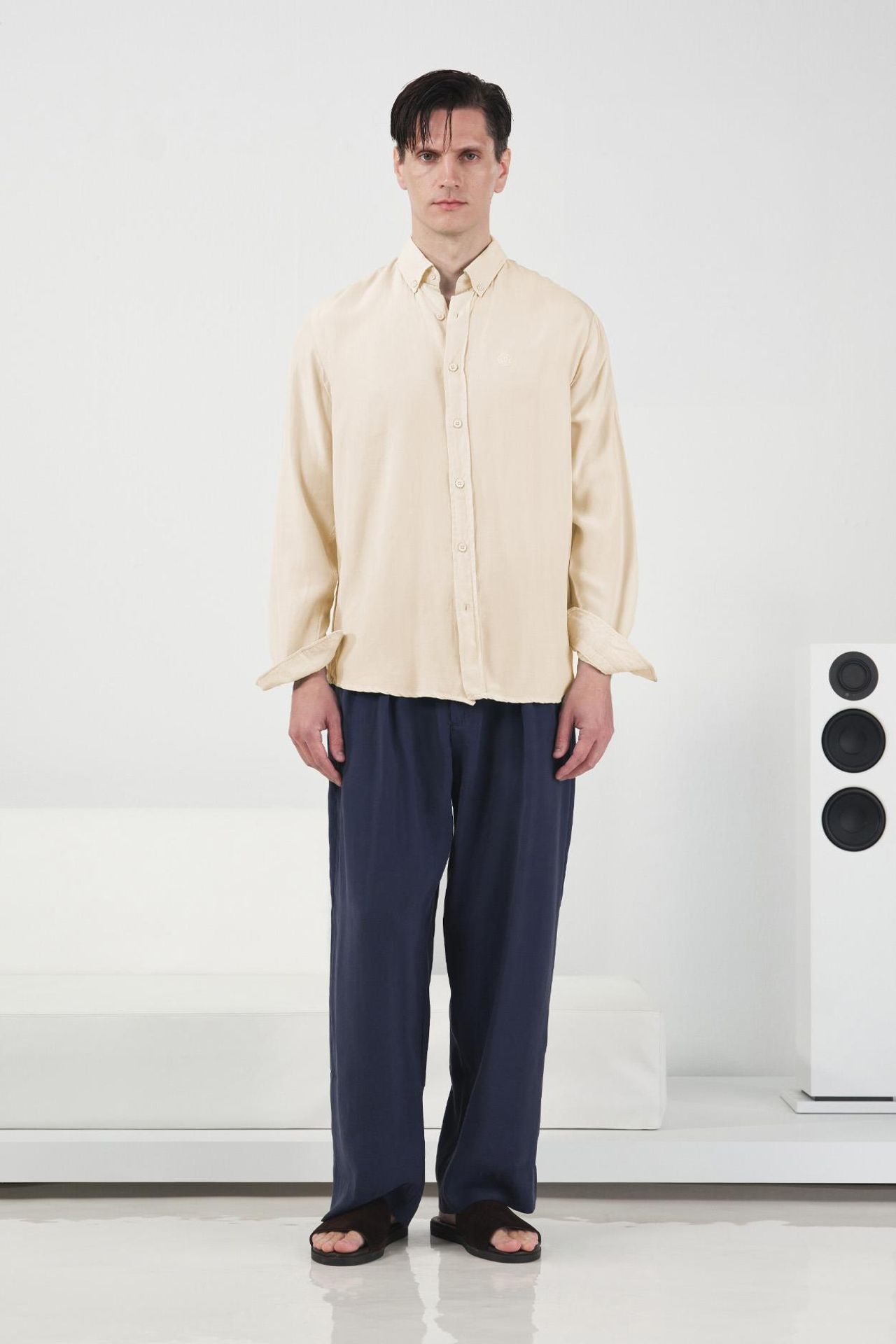 GIESTO Long Sleeve Buttoned Tencel Shirt 2