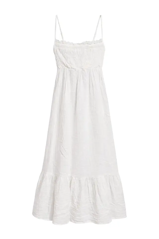 Mixray Sleeveless Square-Neck Cotton Maxi Dress