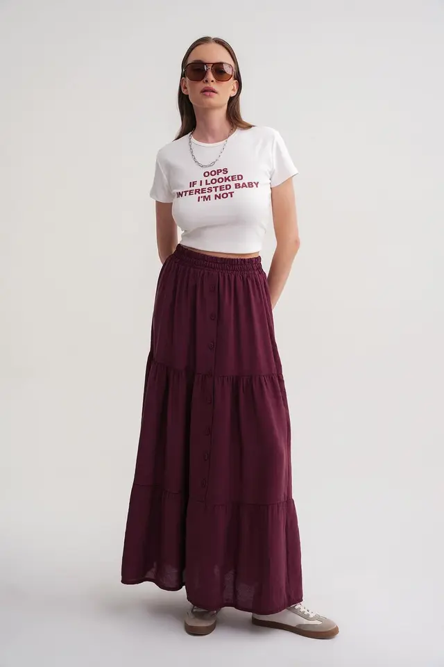 Mixray High Waist Maxi Skirt