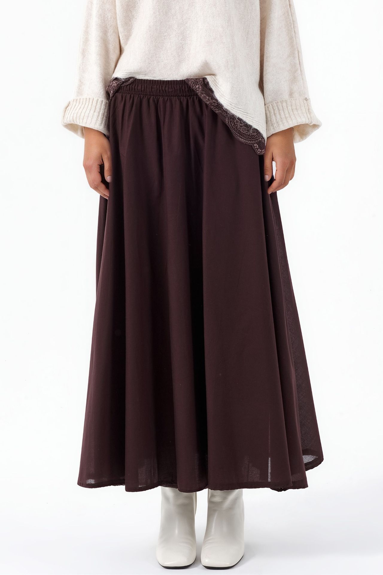BUSEM High-Waist A-Line Midi Skirt 1