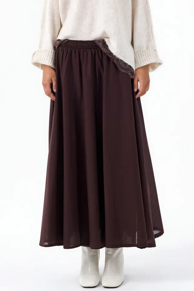 BUSEM High-Waist A-Line Midi Skirt