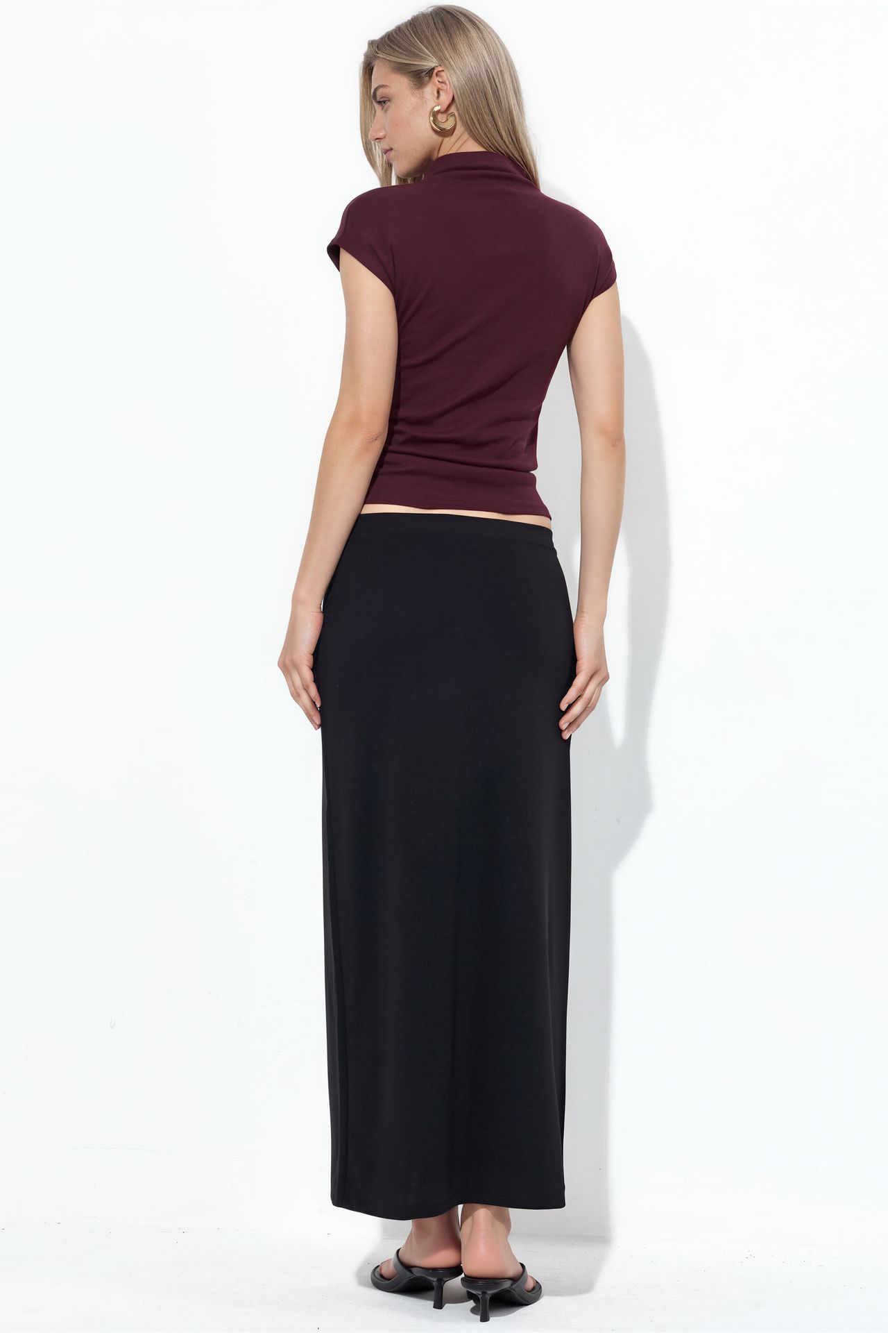 BUSEM Midi Straight Crepe Skirt 3