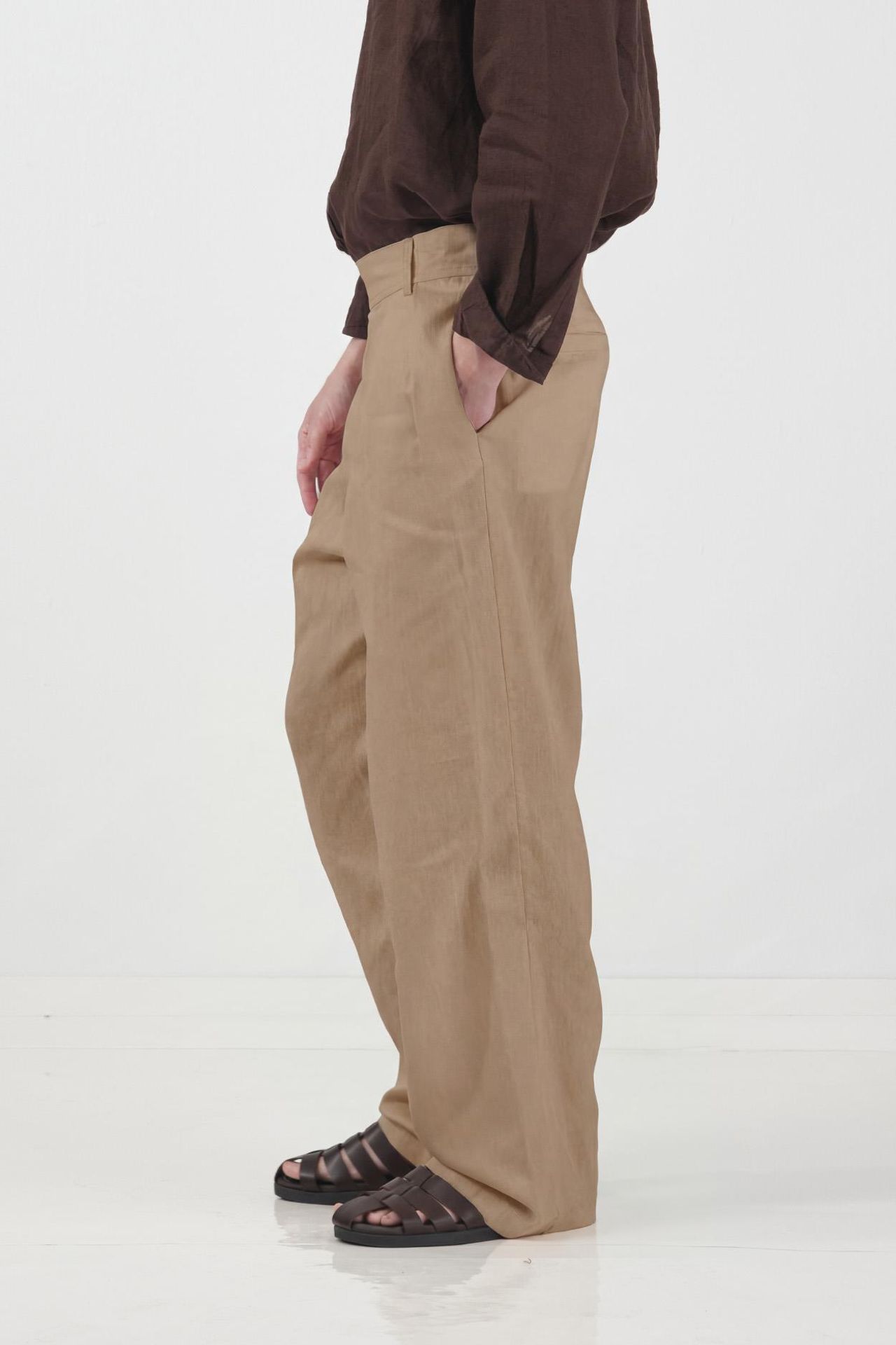 GIESTO Men's High-waist Wide-leg Woven Trousers 4