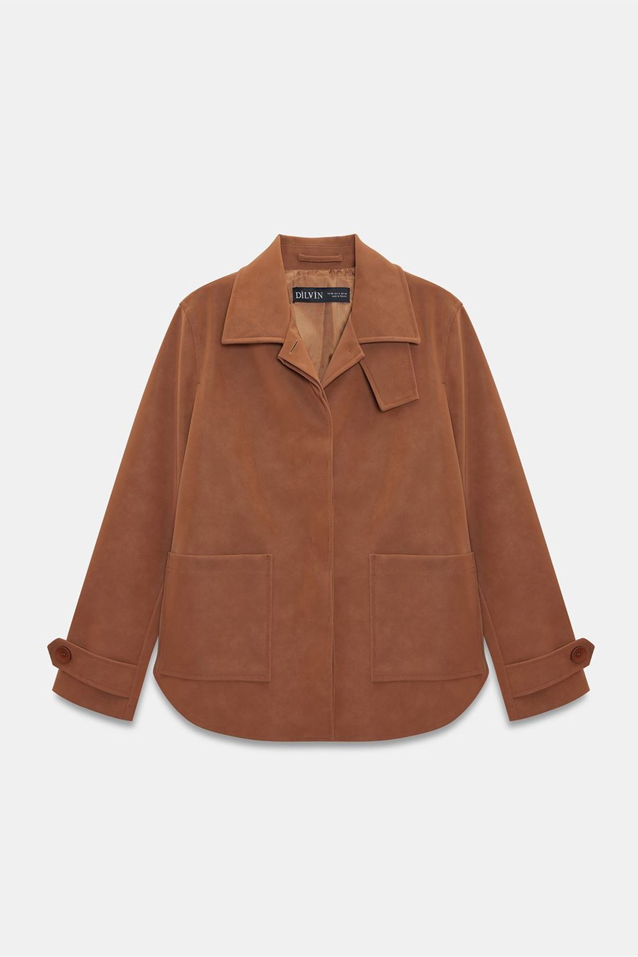 DILVIN Women's Faux Suede Button Jacket 5