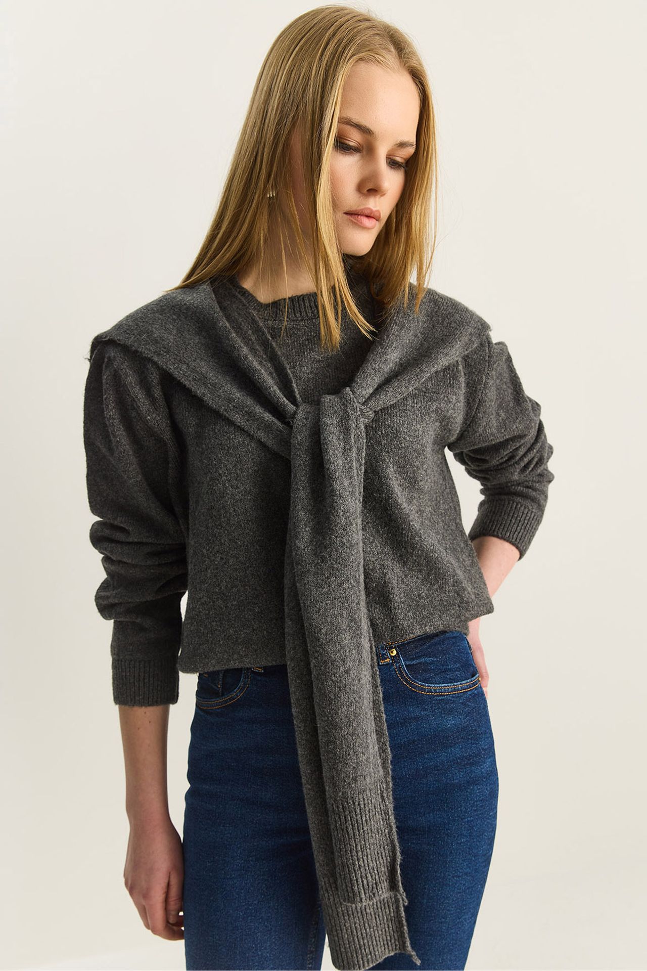LUCCI Regular Fit Crew Neck Ribbed Sweater 1