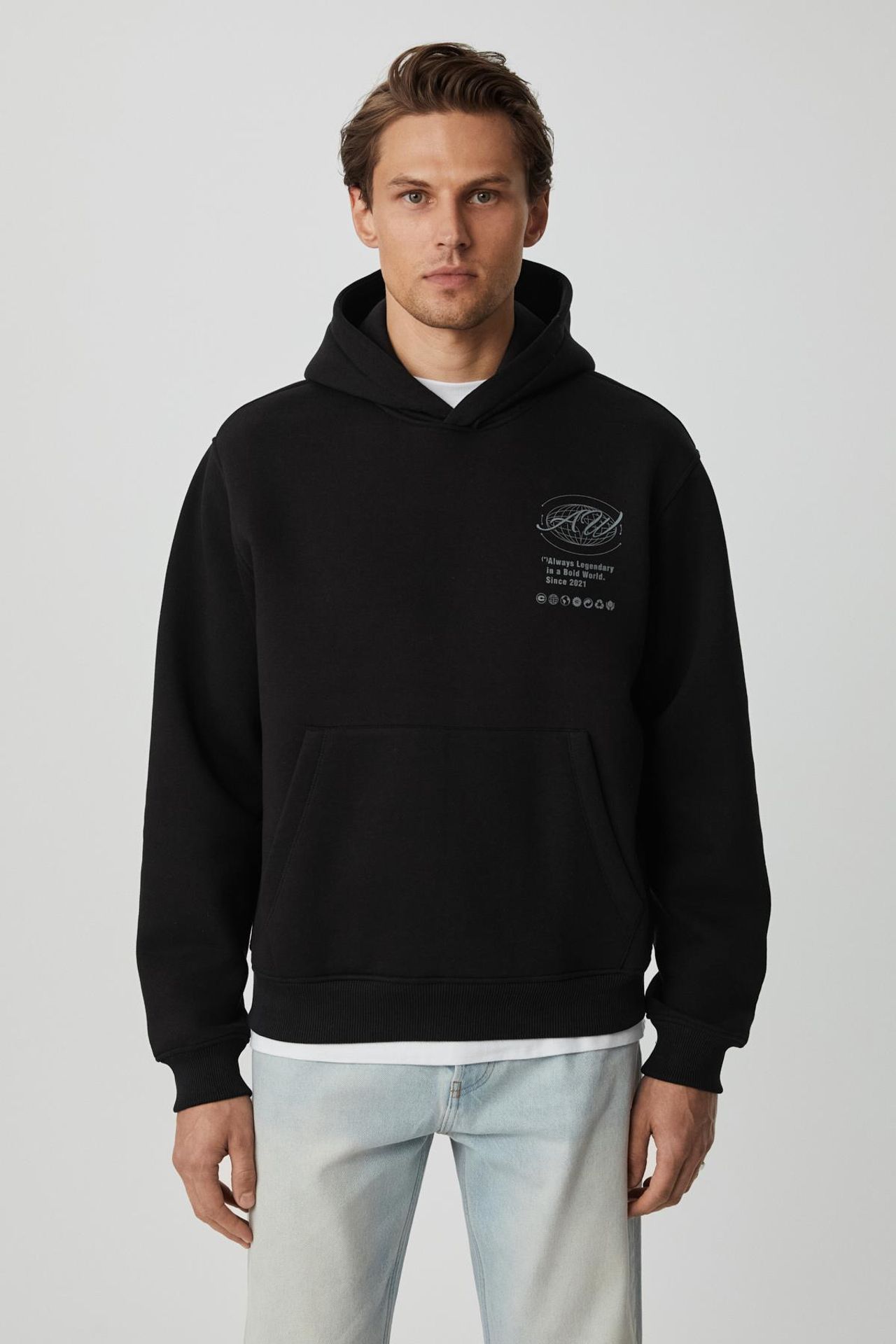 GRIMELANGE Baskılı Kapüşonlu Cepli Sweatshirt 3