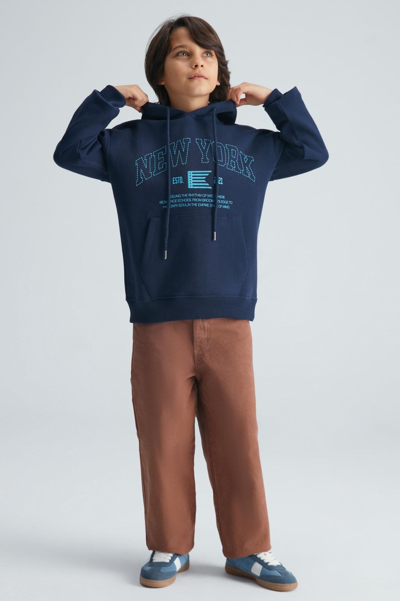 GRIMELANGE Hooded Text Print Pocket Sweatshirt 5