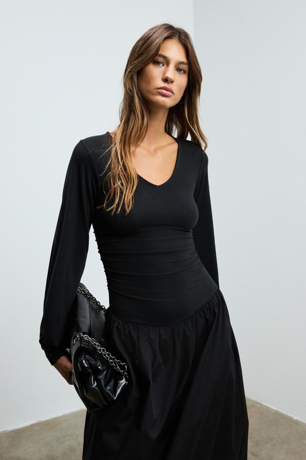 GRIMELANGE V-Neck Shirred Midi Dress 3