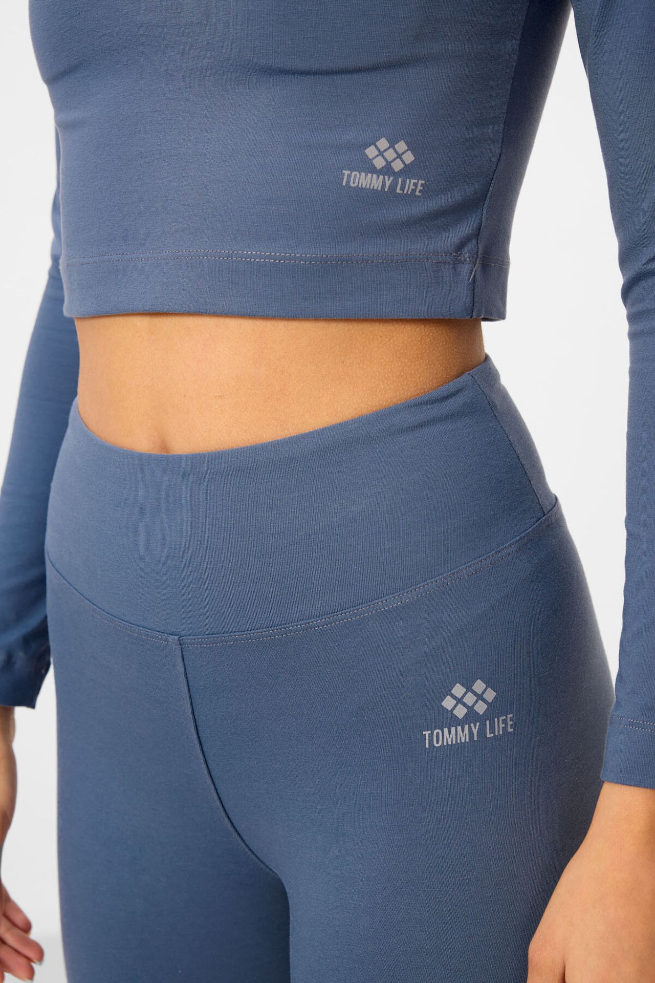 TOMMY Cotton Elastane Crop T-Shirt And Leggings Set 3