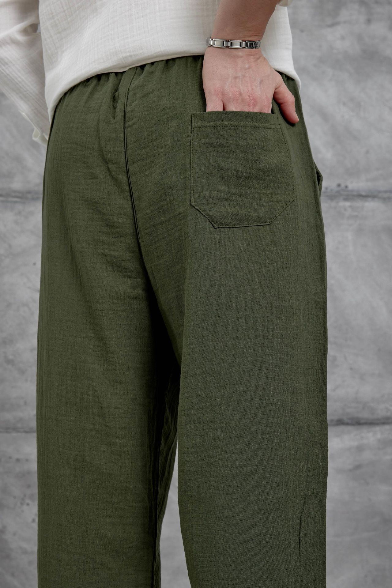 NOMARC Lastikli Bel Geniş Paça Pantolon 5