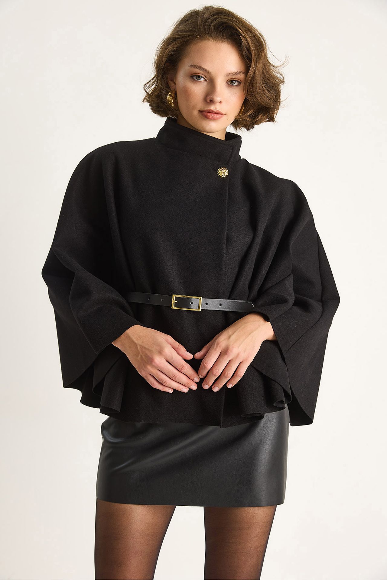 LUCCI Oversized Wool Blend Overcoat 5