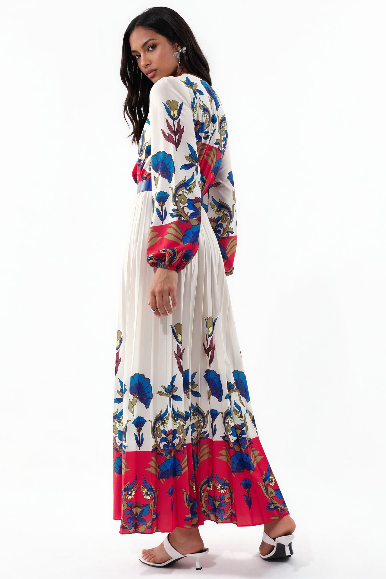 MSN Floral Midi Dress With Belt 3