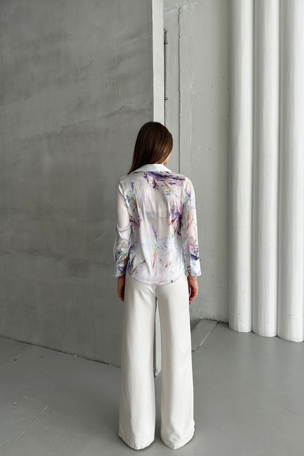 MY FASHION Textured Abstract Print Button-Up Shirt 3